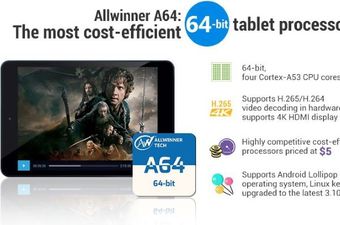 Allwinner A64 novi je 64-bitni SoC za pristupačne 4K Android tablete