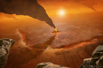 Vulkanska aktivnost na Veneri, ilustracija