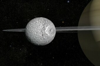 Mimas u orbiti oko Saturna
