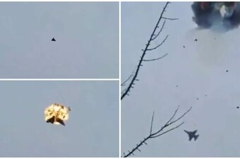 Ukrajinski F-16 ruši ruski dron Geran-2