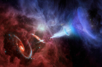 Sudar galaksija, ilustracija