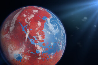 Ilustracija oceana na Marsu