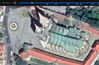 Vremenski prikaz Zagrebačke katedrale na Google Earthu