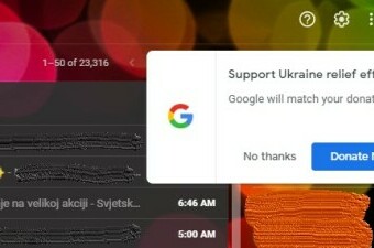 Google kroz Gmail poziva na donacije za Ukrajinu