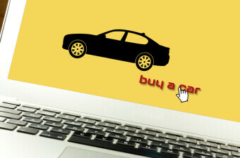 Online kupovina automobila, ilustracija