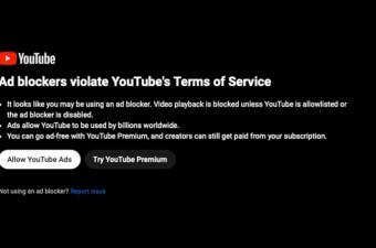 YouTube poruka korisnicima koji koriste blokatore oglasa