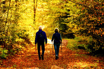 Stariji par u šetnji