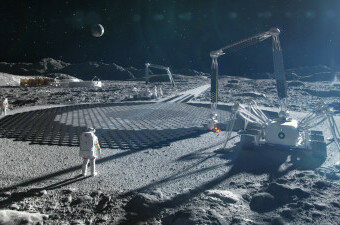 Prikaz gradnje nastambi na Mjesecu