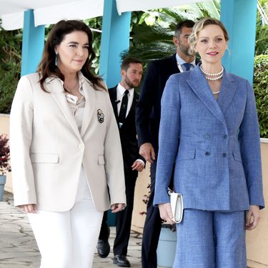 Princeza Charlene u plavom odijelu na teniskom turniru iz Masters 1000 serije u Monte Carlu - 4