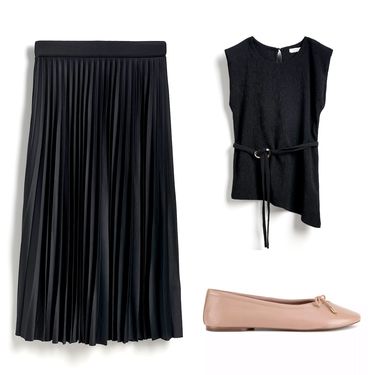 Plisirana suknja u kombinaciji složenoj metodom 3-3-3