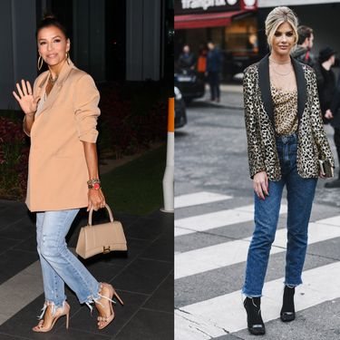 Oversized sako + traperice + štikle