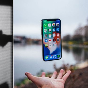 slika sjena pri pljački i iphone koji lebdi iznad ruke