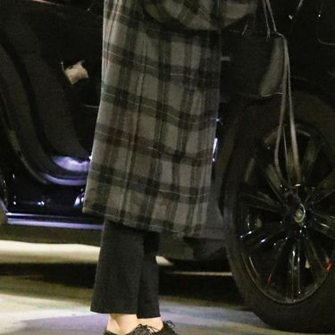 Sandra Bullock u oksfordicama i kariranom kaputu - 1