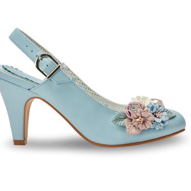 Cipele na visoku potpeticu s cvjetnim dezenom - 1