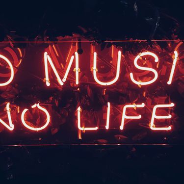neonski znak na kojem piše no music, no life