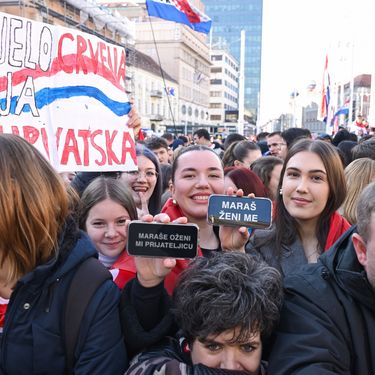 Poruke rukometašima na dočeku na Trgu bana Jelačića u Zagrebu - 2