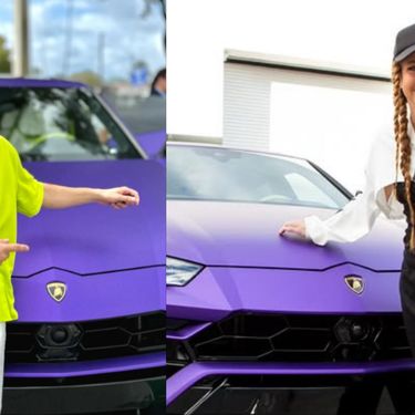 Pjevačica Shakira i osvajač njezinog ljubičastog Lamborghinija