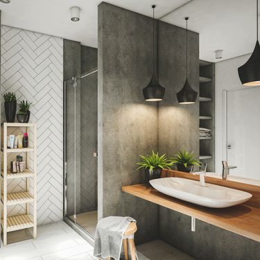 Pločice s uzorkom riblje kosti u kupaonici - 9