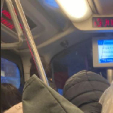 Muškarac sa svinjom preko ramena u tramvaju