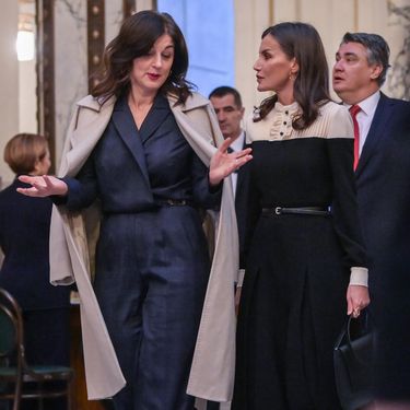 Sanja Musić Milanović i kraljica Letizia u Zagrebu u studenom 2022.