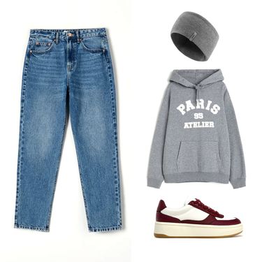 Traperice, hoodie, tenisice i traka za kosu u kombinaciji sa sniženja