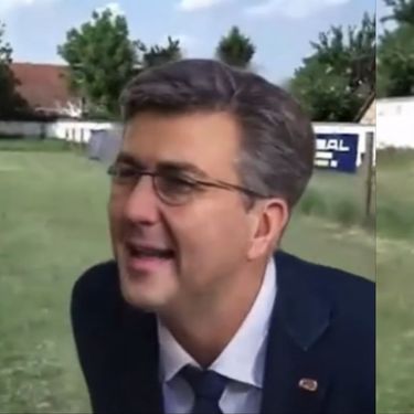 Andrej Plenković u ulozi nogometnog trenera kako se dere Dragane