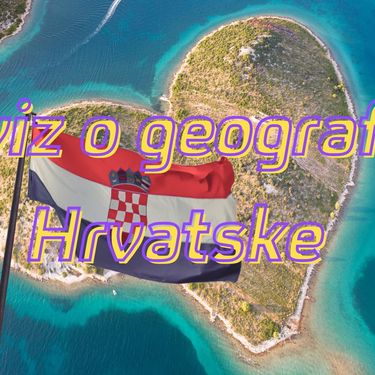 Otok u obliku srca i zastava Hrvatske