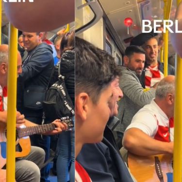 Hrvatski navijači u javnom prijevozu u Berlinu