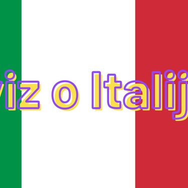 Talijanska zastava i natpis Kviz o Italiji