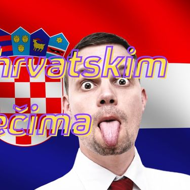 Hrvatska zastava i čovjek koji se belji