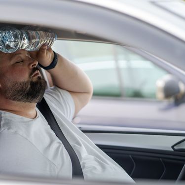 Muškarac u vrućem automobilu