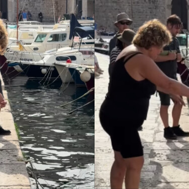 Gospođa koja peca u Dubrovniku