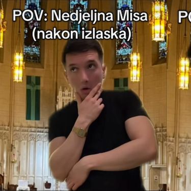 Luigi Curri u skeč s odlaskom u crkvu nakon izlaska