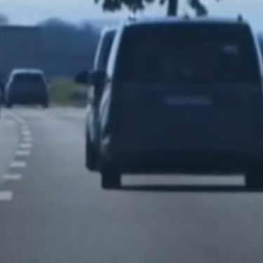 Automobil koji prevozi stablo na autocesti