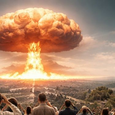 Nuklearna eksplozija i ljudi koji gledaju