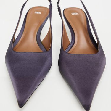 Satenske slingback salonke brenda Zara
