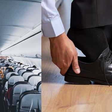 Sjedala u zrakoplovu i izuvanje cipela