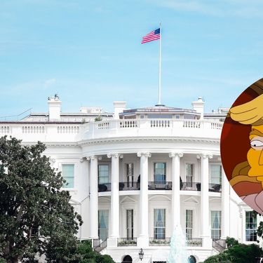 Bijela kuća u SAD-u i Donald Trump u stilu Simpsona