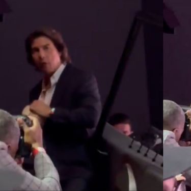Glumac Tom Cruise kako jede kokice na premjeri filma