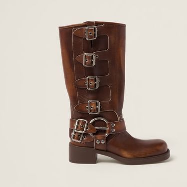 Miu Miu bajkerske čizme, boja sienna