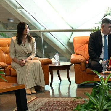 Sanja Musić Milanović u bež kompletu i cipelama od brušene kože - 1