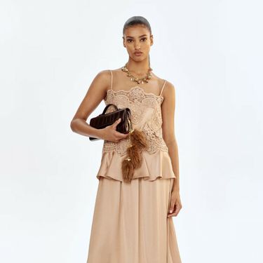 H&M satenski komplet ukrašen čipkom