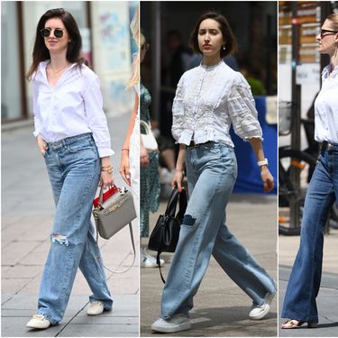 Traperice i bijela košulja u street style kombinacijama