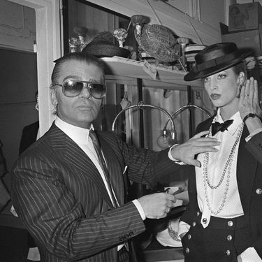 Karl Lagerfeld 1983. uoči predstavljanja svoje prve kolekcije za Chanel