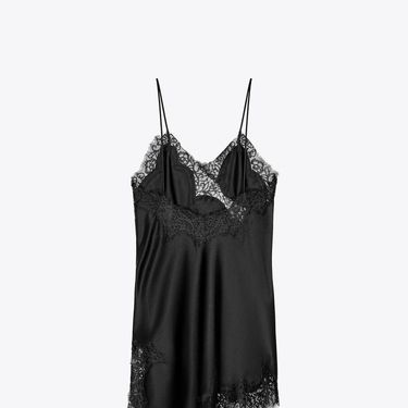 Viralna satinirana haljina s čipkom