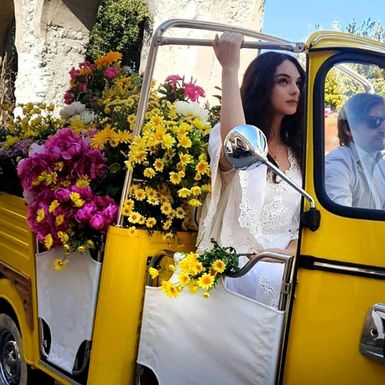 Deva Cassel na snimanju u Italiji