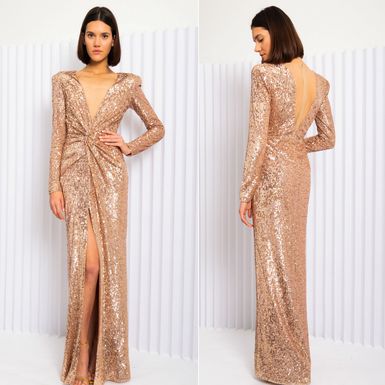 Sandra Perković u zlatnoj haljini sa šljokicama brenda Leilou by Alex Dojčinović - 4