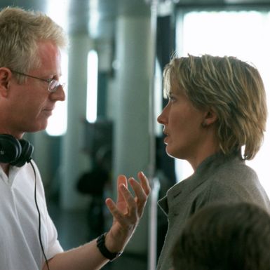 Richard Curtis i Emma Thompson na snimanju filma