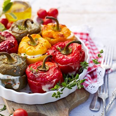 Zapečene paprike s mljevenom puretinom i mozzarellom