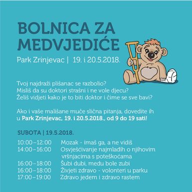 Raspored radionica 'Bolnice za medvjediće'